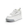 Leather little white shoes women's 2025 new mesh breathable thick baseplate shoes muffin sports shoes inner height increase casual women's shoes