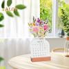 2025 Bloomy Flower Kalender Bloomy Flowers Tischkalender mit Holzsockel Tagesplaner für Lesezeichen Postkarte Wanddekoration