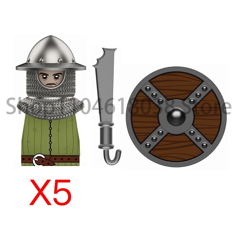 Medieval Military Figures Octopus Sea Demon Knights Building Blocks Weapons Accessories Sword Temple Spear Shield MOC MINiBricks