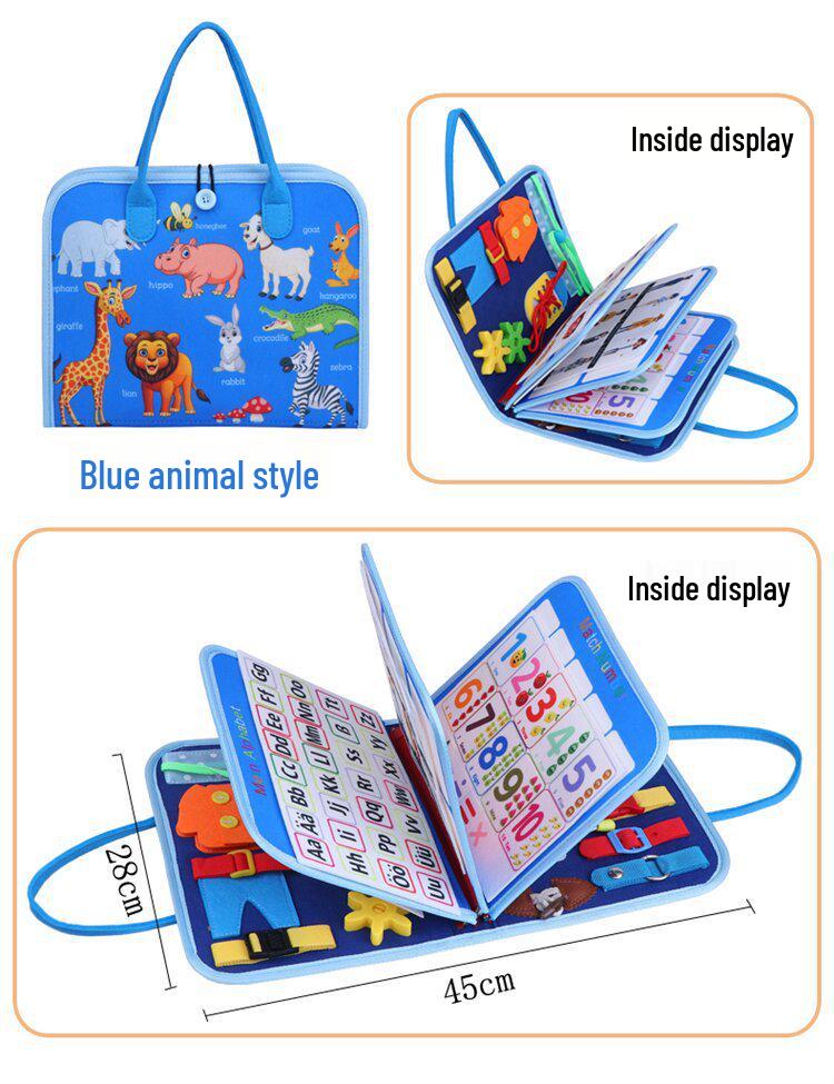 Grenzüberschreitendes Kinderaktivitäts-Filzbuch: Frühes Lernen Bastel-Tierfarm-Puzzle und Activity-Buch