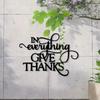 Retro Christian Metal Wall Art Be Thankful Black White Ironwork Inspirational Scripture Home Decor Gift