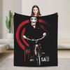 Saw Jigsaw Horrorfilm Mode Decke Fleece Herbst Winter Halloween Gothic Atmungsaktive Dünne Überwurf Mode Decke für Schlafzimmer