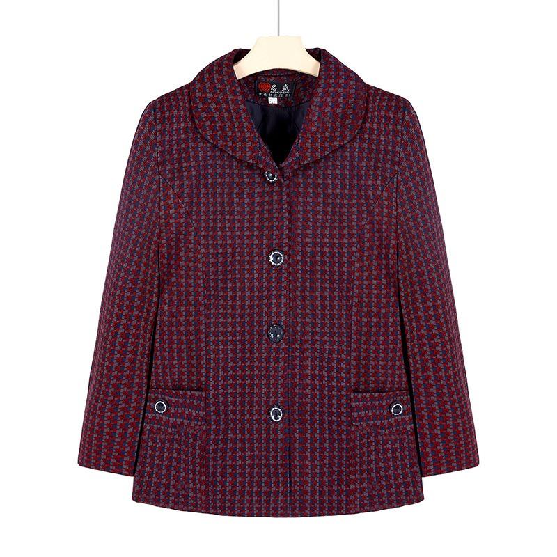 Осенняя верхняя одежда, женская верхняя одежда, пальто с лацканами, 0 лет, 0 сезон наряда, топ для пожилой женщины XL (recommended 90-52.5 kg)