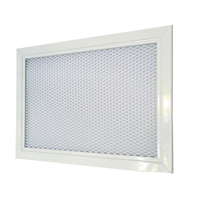 Grille De Ventilation - DEMLOU - Évent d'Aération - Aluminium - Blanc RAL9016 - Mural