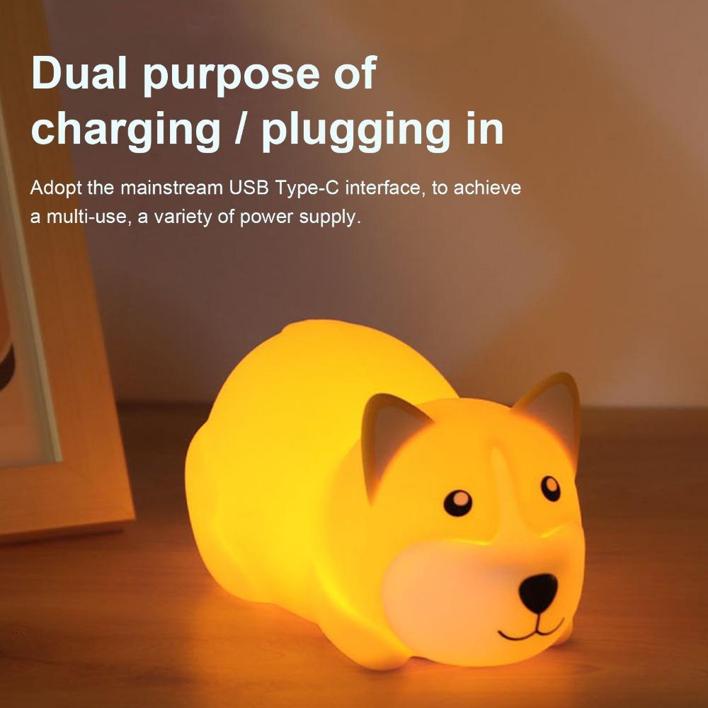 3 Brightness Levels Tap Control Lamp Type-C Charging Sleep Companion Light  Kids Bedroom
