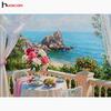 HUACAN Full Diamond Painting Landscape 5D DIY Diamond Embroidery Flowers Sea Rhinestone