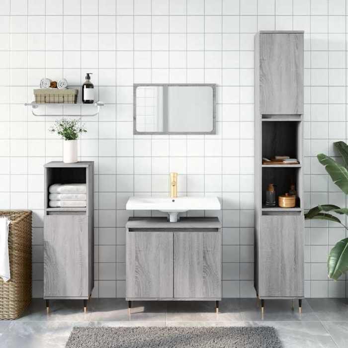 VidaXL Armoire de bain sonoma gris 58x33x60 cm bois d'ingénierie 831578