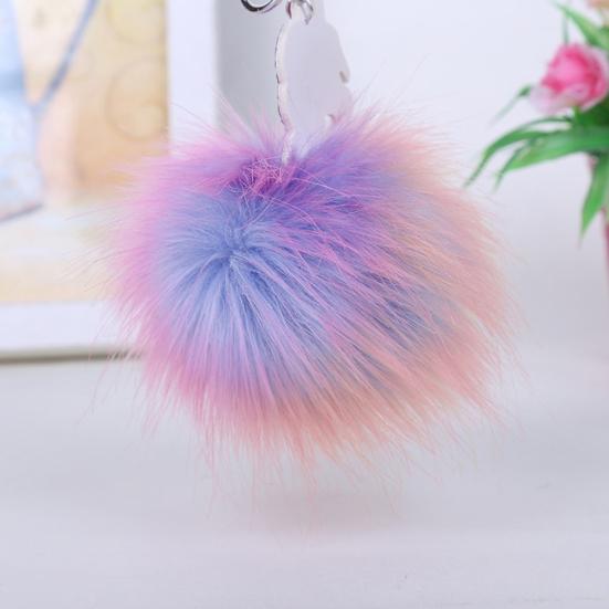 Nøkkelring Søt Pompom Pels Bil Nøkkelring Bag Anheng Nøkkelring