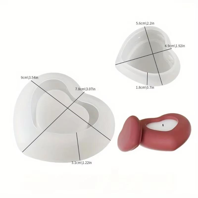 Love Heart Shape Silicone Mold Aromatherapy Candle Epoxy Resin Plaster Mould Handmade Soap Silicone Molds Candle Making Supplies