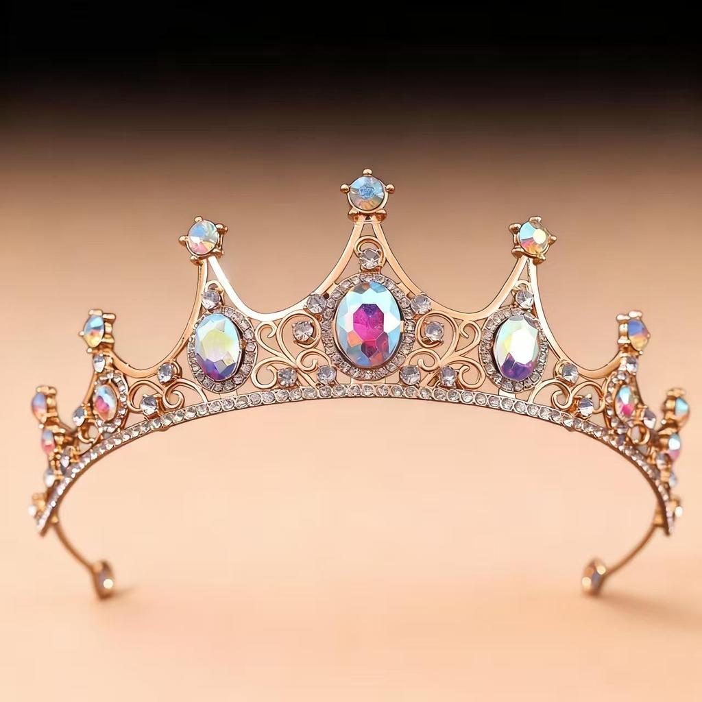 Princess Rhinestone Crown Hair Accessories for Girls - Wedding, Birthday, Performance Headdress, Crystal Headband