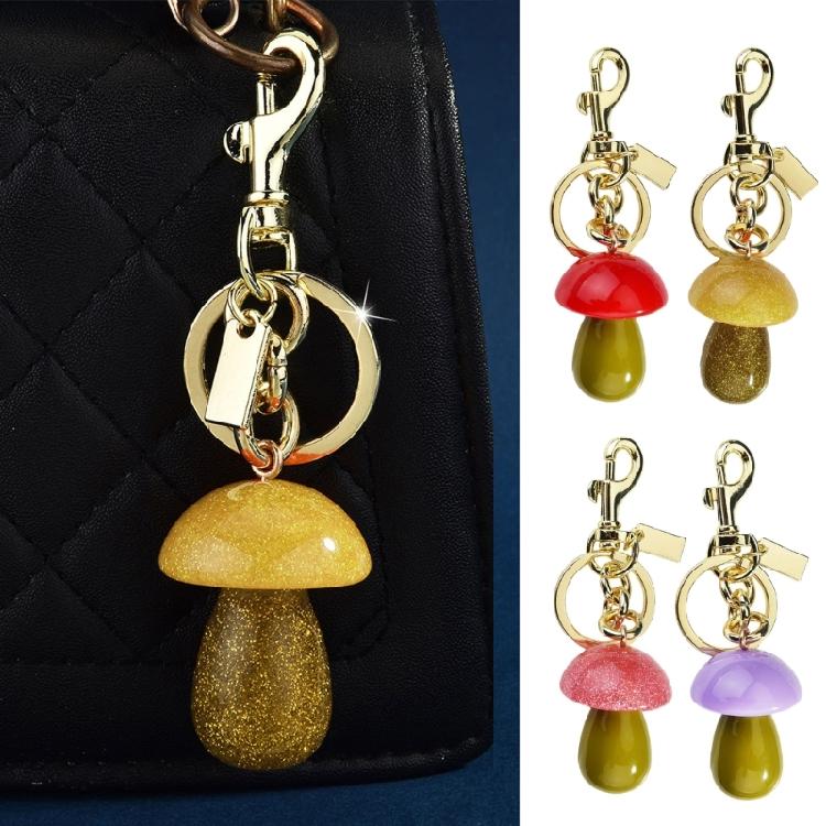 Unique Cartoon Mushroom Pendant Keychain Handmade Keyring Trendy Bag Ornament for Fashion Enthusiasts and Students