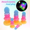 Luminous Anal Plug Soft Silicone Dildo Butt Plug with Suction Cup Anus Prostate Massager Stimulator Adult Sex Toys G Spot Clitoris Stimulator Unisex