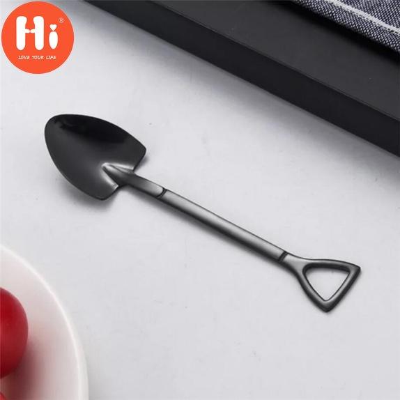 Hi Creative Nerezová lopatka ve tvaru lžíce Vidlička Barevné nádobí Dlouhá rukojeť Kávová lžička Čajová lžička Míchací lžíce