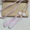 Handwoven Traditional Chinese Style Hanfu Waist Tie Belt with Ping An Pendant for Women Men Cosplay Daily Outfits