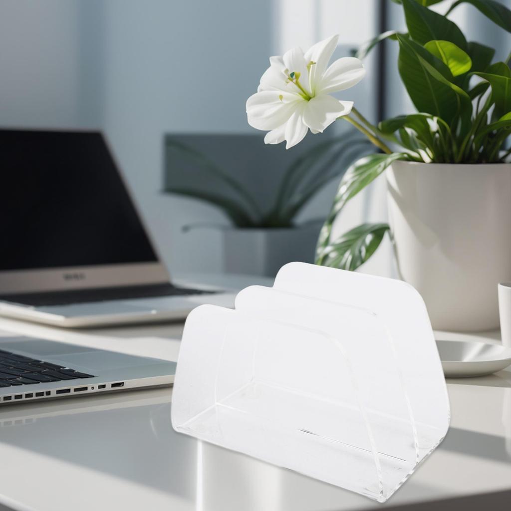 Letter Sorter Clear Desk Organizer For Home Office 2-compartment Design Thick Acrylic Construction Smooth Rounded Edges For Home