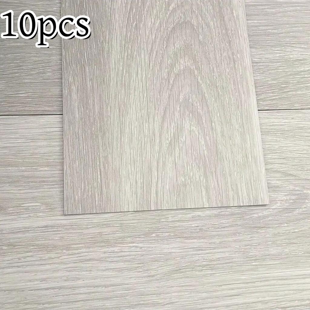 10PCS 40cmx15cm Plank Flooring PVC Self-Adhesive Flooring DIY Installation for Bathroom Kitchen Indoor Area Residential