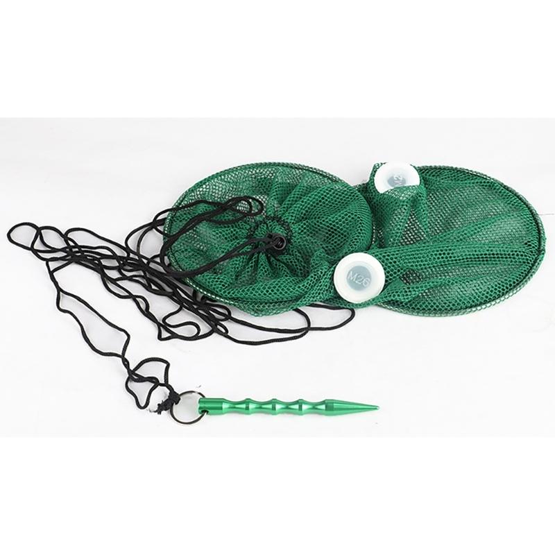 Foldable Floating Fish Basket Baits Trap for Catching Minnows Shrimp with Mesh Construction Multifunction Fishing Net