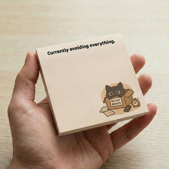 Cartoon Cat Self-Stick Note 50 Sheets/Pad Self-adhesive Note Pad Super Sticking Power Memo Post Stickies Office School Supplies