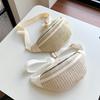 New woven shoulder bag women's bag fashion trend breast bag casual versatile messenger beach bag tide