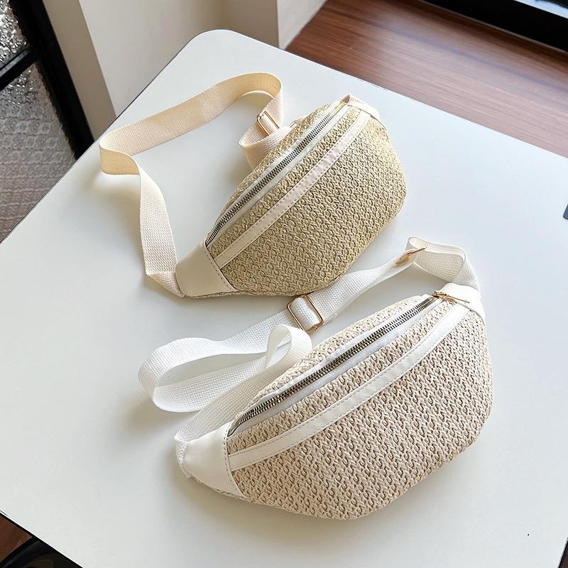 New woven shoulder bag women's bag fashion trend breast bag casual versatile messenger beach bag tide