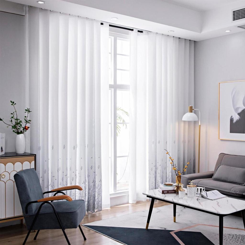 Multi Gradient Color Window Sheer Tulle Curtains for Living Room Bedroom Kitchen Organza Voile Curtain Home Decoration Drapes
