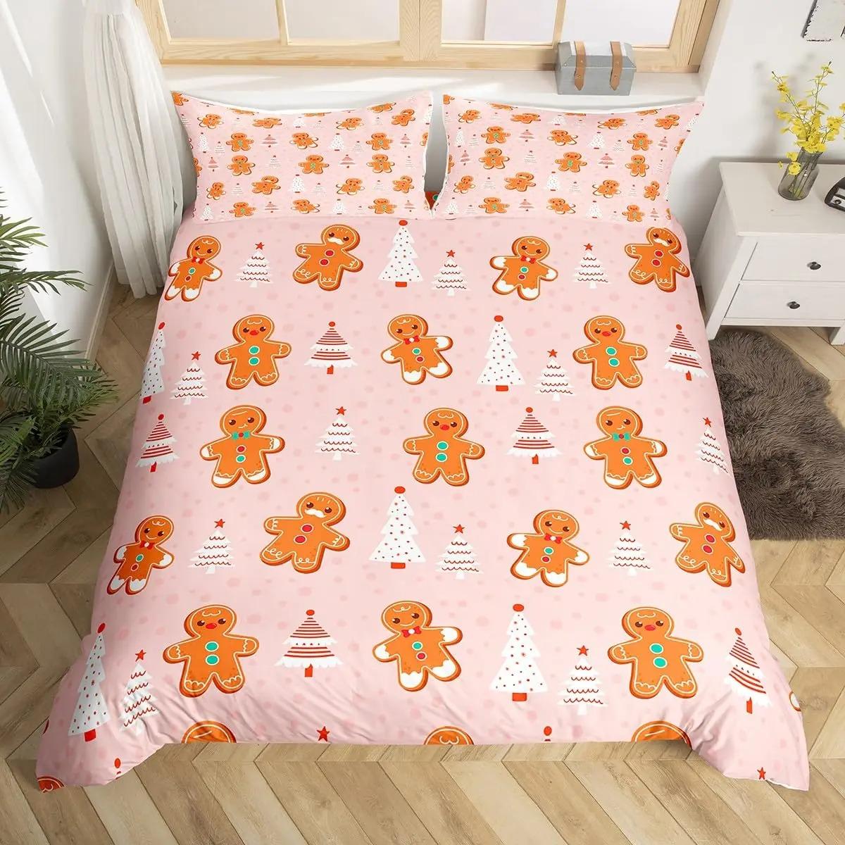 

Comforter Christmas Cartoon Santa Claus Deer Bedding Set For Kids Girls Teens Room Decor Xmas Tree Comforter Comforter (quilt)-EU Single(135*200cm)3pcs