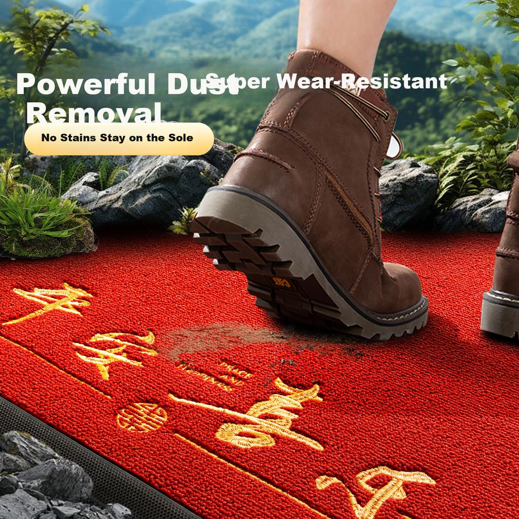Southern Life Premium Entrance Floor Mat Luxury Thickened Red Anti-Slip Door Mat High-End Carpet