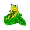Friendly Frogs Miniature Landscape Decoration With Nelumbo Leaf Resin Miniature Animal Garden Statue