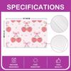 Girls Red Cherry Placemats Set of 4,Cute Bowknot Fruit Cherry Table Place Mats,Kids Girls,Princess Dreamy Placemat