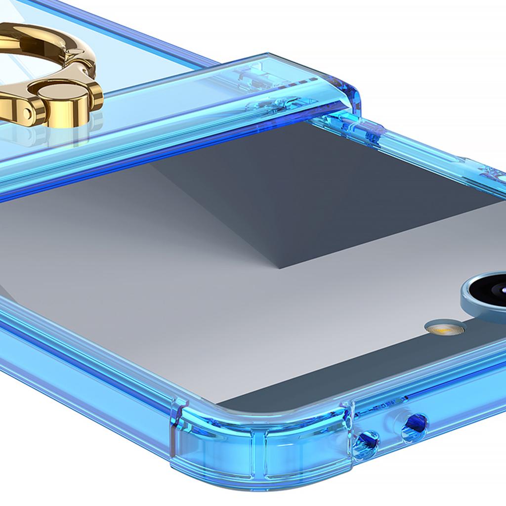 Samsung Zflip7 Mobile Phone Case Transparent Airbag Ring Anti Fall Bracket Folding Anti Fall Full Cover Case