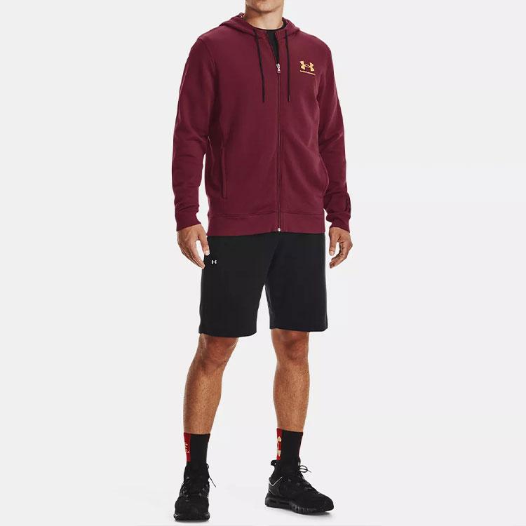 Under Armour Rival Warm Fleece Zip Hoodie Men Hoodies Red 1366424-626