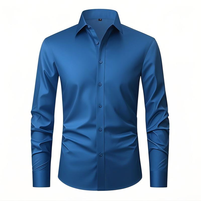 Men's Four-Way Stretch Wrinkle-Resistant Plus Size Shirt