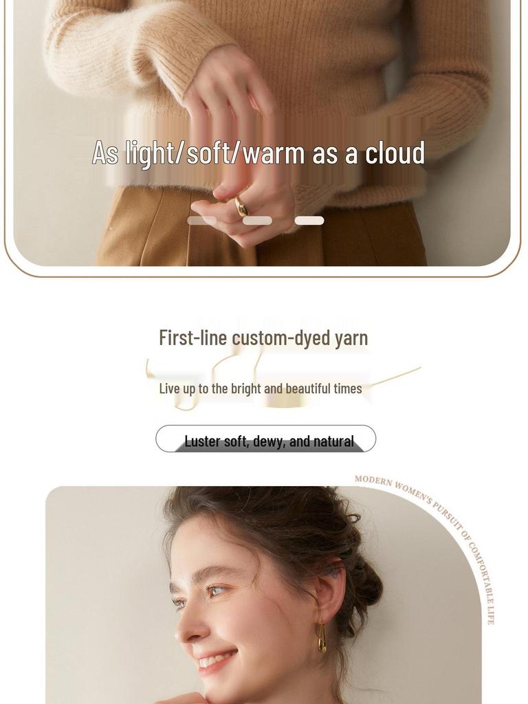 Damen Schlank Geschnittener Rippstrick Kaschmirpullover - Halber Rollkragen, Einfarbige, Perfekt für Herbst & Winter.