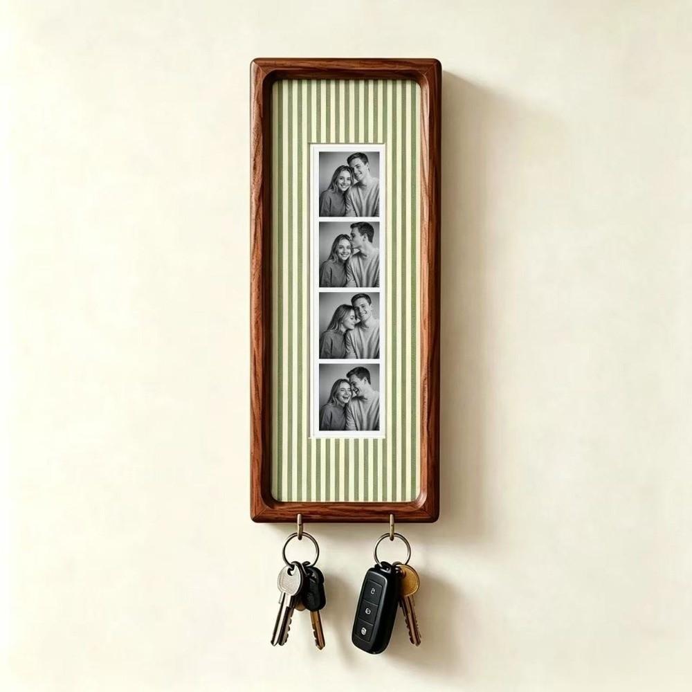 Vintage With Hook Key Holder Frame Mortise and Tenon Wooden Wall Key Holder Display Frame Gift Birthday Gift