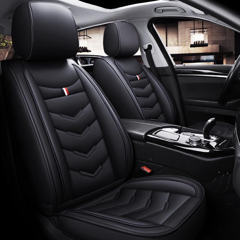 Universal Full Leather Breathable Car Seat Covers - Wear-Resistant, Full Surround, and Fits Five-Seat Interiors