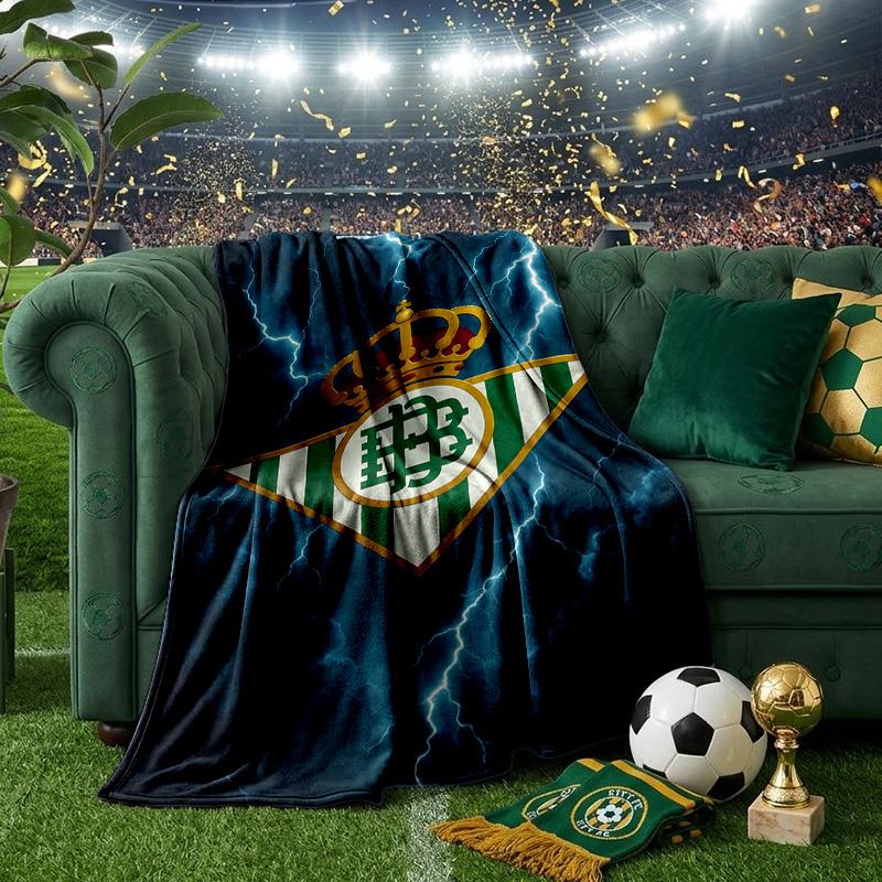 Football Betis Crest Design Blanket Lightweight Ideal Bedding Blanket Perfect for Travel, Camping, Living Rooms, Offices, Sofas, Fan Christmas gift