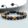 Pulseira de Yoga Europeia-Americana Criativa com Contas de Olho de Tigre e Pedra de Lava