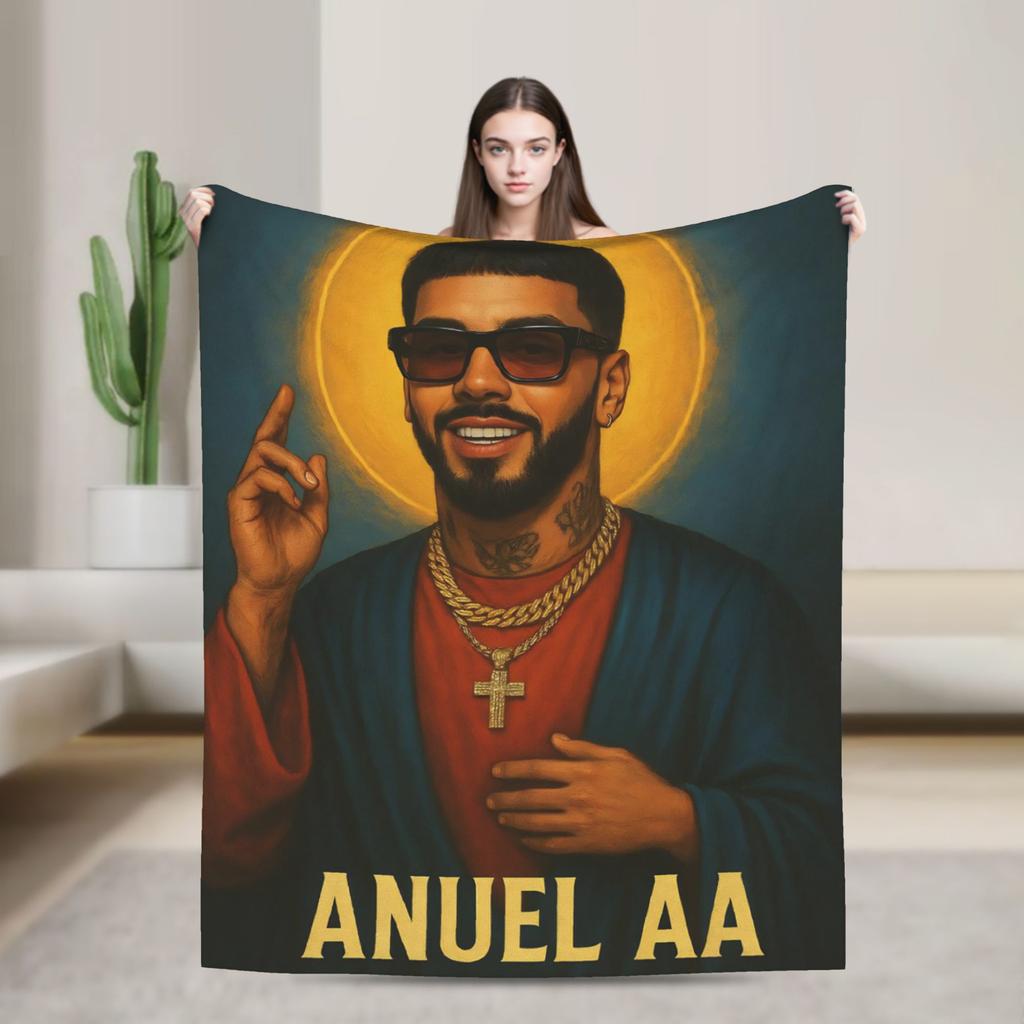Anuel AA Rhlm 2 Album Blanket Quality Soft Warm Throw Blanket Autumn Travel Office Home Decor Funny Bedspread