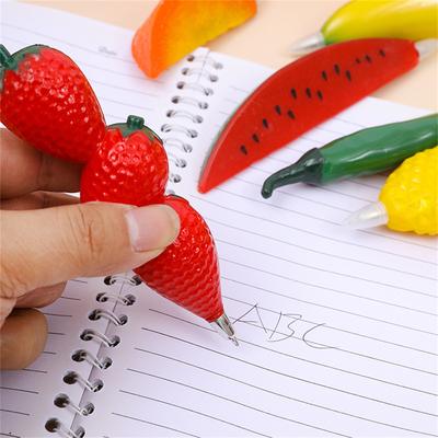 Frucht Gemüse Geformter Kugelschreiber mit Magnet für Kinder Kreative Cartoon Schreibwaren Geschenk Sanftes Schreiben 1 Stück