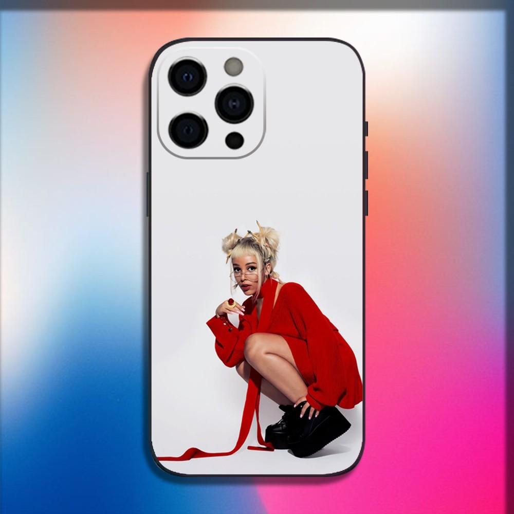 Singer D-Doja Cat Phone Case For iPhone 16,15,14,13,12,11,Pro,X,XS,Max,XR,Plus,Mini Soft Black Cover