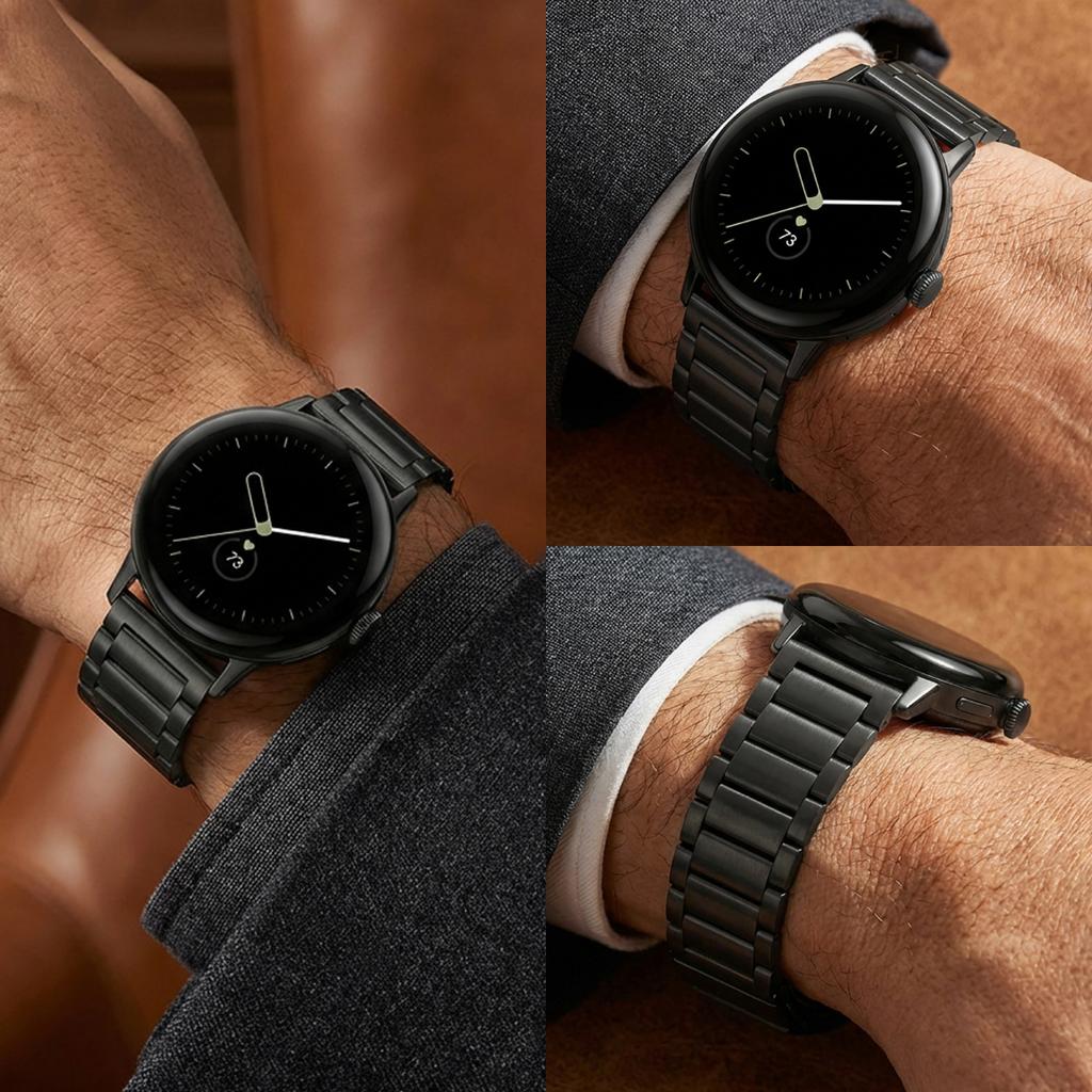 Klokkereim For Google Pixel Watch 4 45mm/3 45mm 3-ledd Skilpaddebakke Spenne Titanlegering Rem