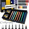 Calligraphy Set Fountain Pens with 8 Different Size Nibs and 60 Ink Cartridges(12 Colors),Calligraphy Pen Set for Beginner Writing Drawing Practice