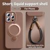 Magsafe Magnetic Bracket Liquid Silicone Phone Case For IPhone 13 14 15 16 17 Pro Max With Hanging Rope Anti fall Protective Cover