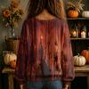 Women's V-Neck Halloween Fall Top for Seasonal Celebrations Comfortable Everyday Shirt