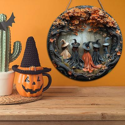 Halloweenská cedule Čarodějnice Gotické téma čarodějnic Závěsná dekorace Cedule Lesní čarodějnice na dveře Stěny Okna Domácí party dekorace