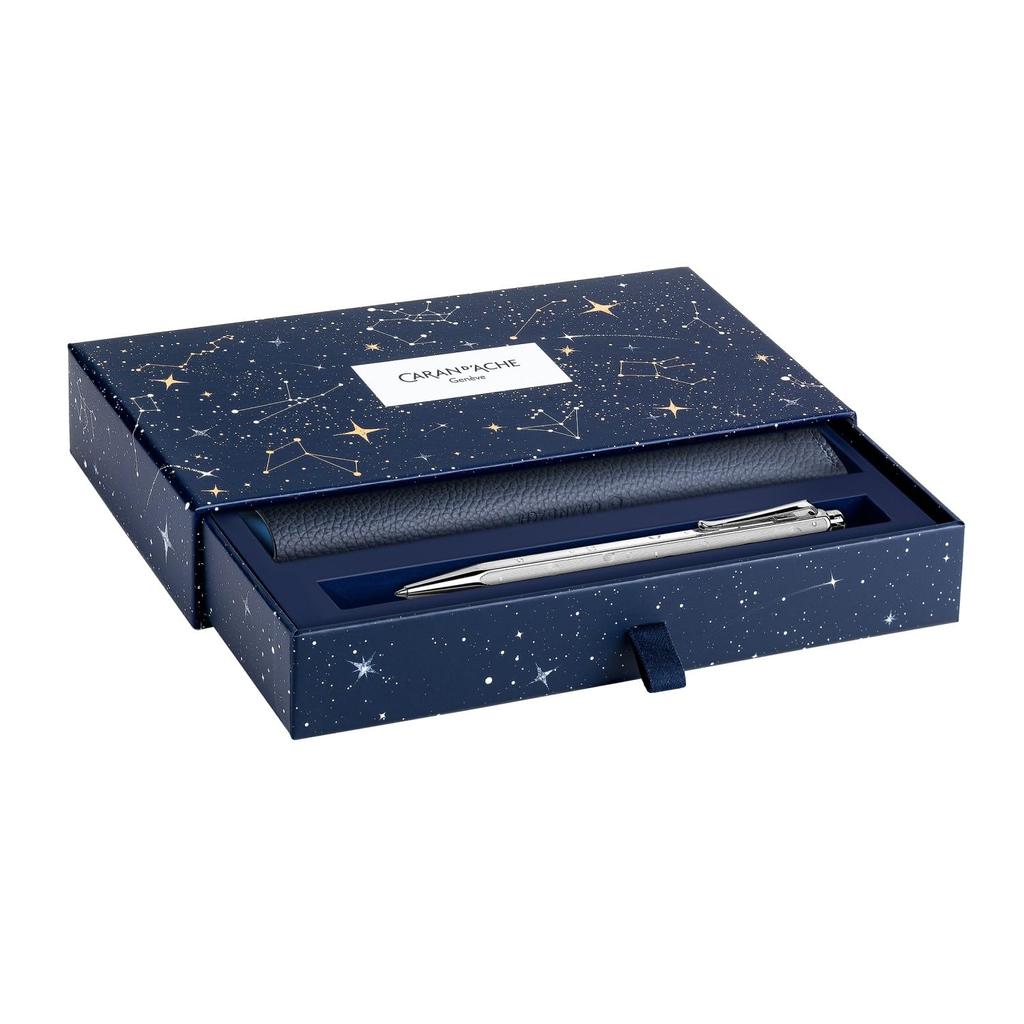 CARAN Kugelschreiber Ecridor, Weihnachten 2024 Kollektion, Cosmic Blue, mit Stiftetui, limitiertes reguläres Importprodukt, D'ACHE auf Ölbasis, CC0890-024