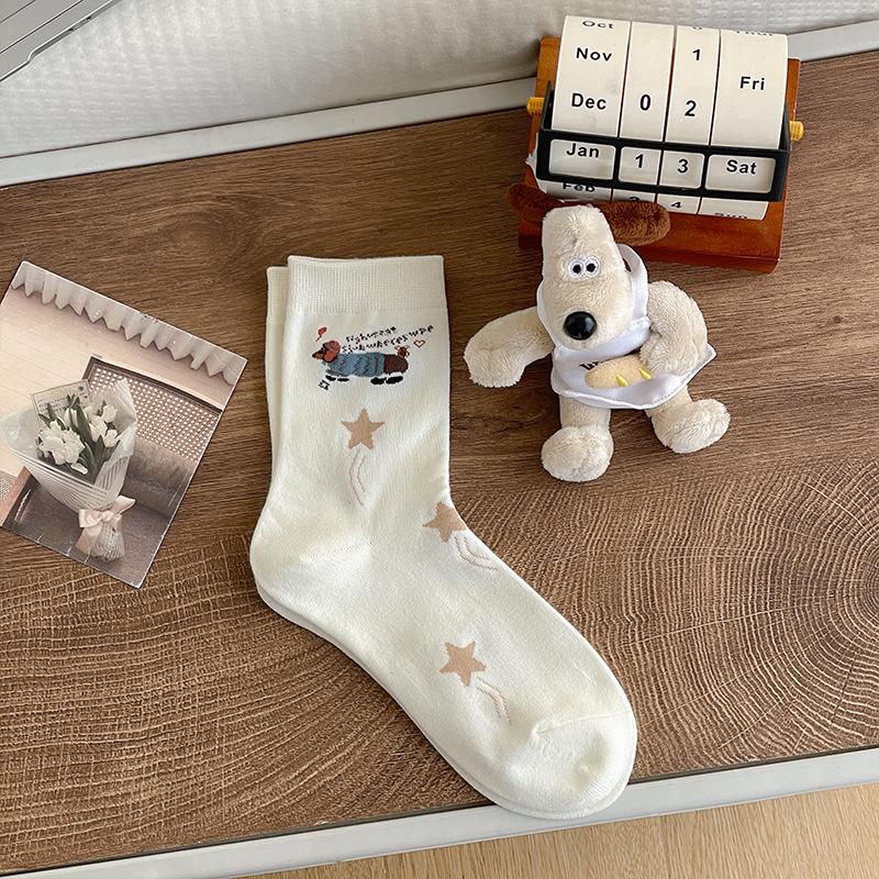 

Мультяшные носки с щенком таксы, девичьи носки до середины икры и милые девичьи гольфы для весны и лета 1 pair