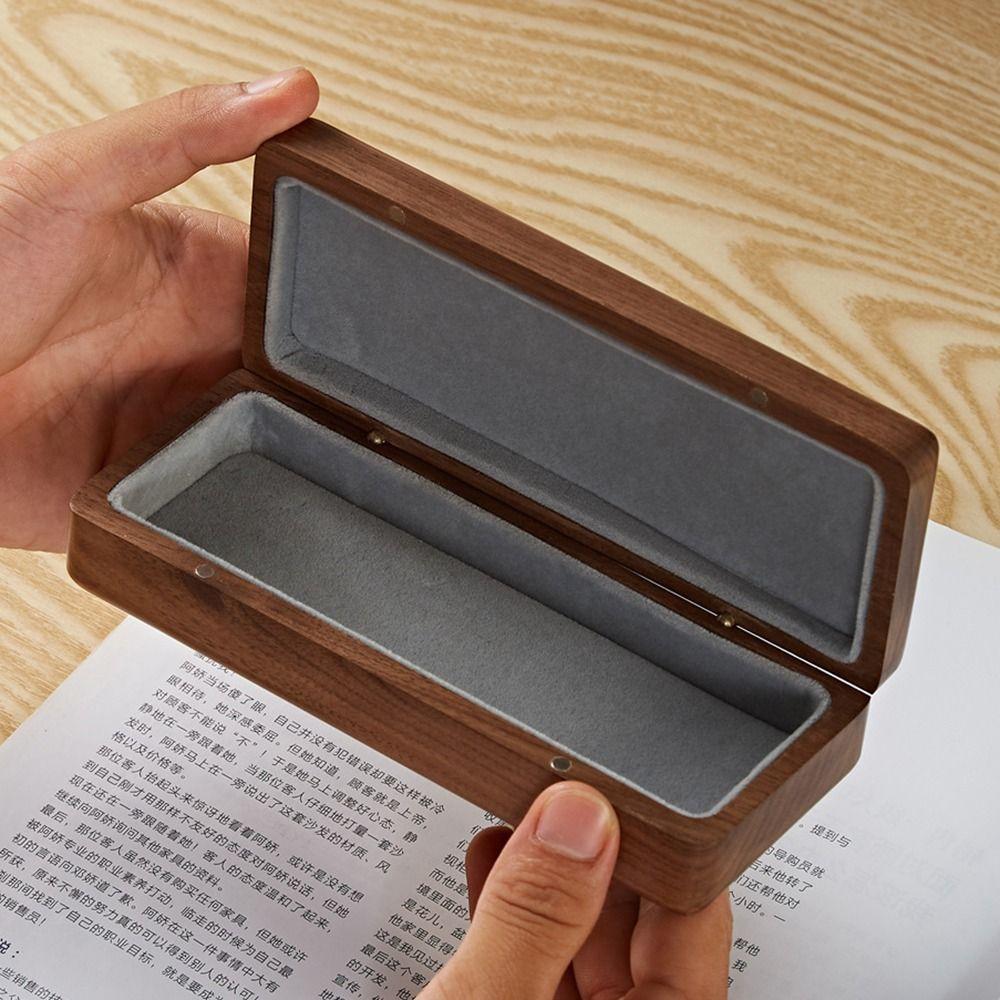 Large Capacity Wood Glasses Case Magnetic Buckle Walnut Wood Storage Box Eyewear Organizer