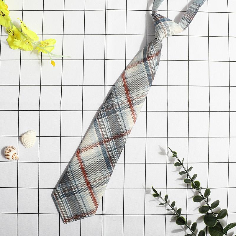 Jk Small Tie Female College Style Lazy Japanese Plaid Uniform Shirt Tie Student Ins Men'S And Women'S Short Styles Free Of Charge