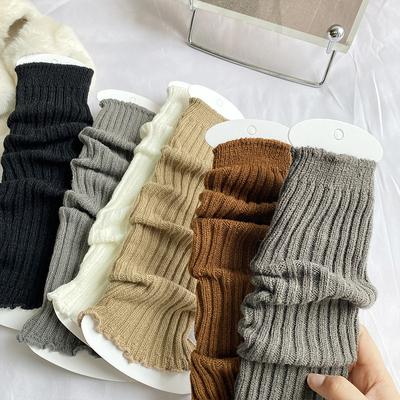 Vertical Strip Knitted Socks To Keep Warm Girls College Wind Knee Pads Long Boots Cover Over The Knee Parent-Child Pile Socks